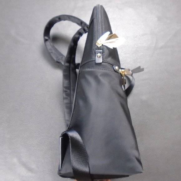 Michael Kors Polly MK MD Slim Zip Backpack Black Nylon Gold 30S9GP5B8C main image 4